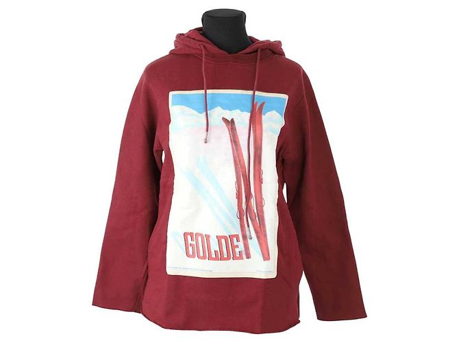 Golden Goose Sudadera de algodón burdeos