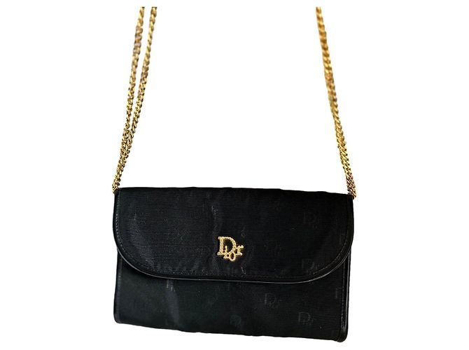 Bolso de mano Christian Dior Negro Dorado