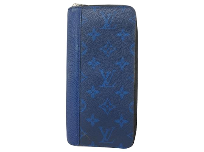 Louis Vuitton Long Wallet Taiga Rama Zippy Vertical M30447 Blue  ref.2198047