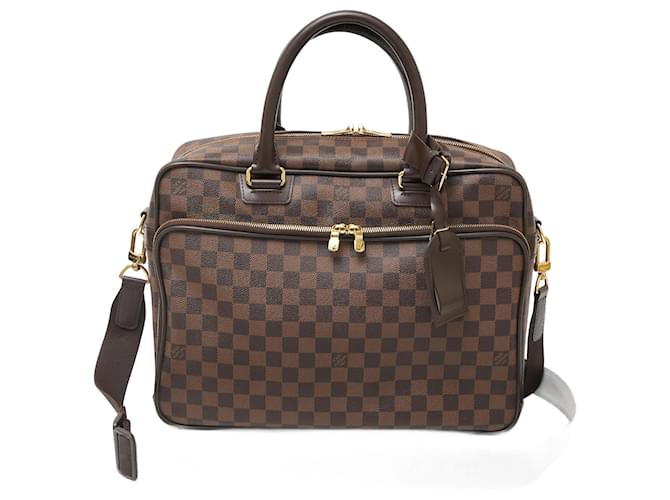 Louis Vuitton Damier Canvas Leather Icare Briefcase Brown Cloth  ref.2198104