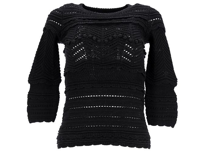 Top all'uncinetto Isabel Marant Étoile in cotone nero