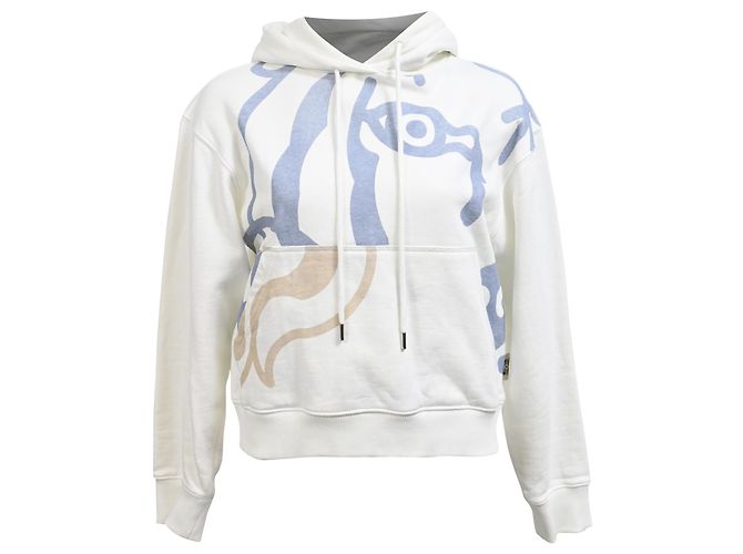 Kenzo Bedruckter Hoodie aus Weißer Baumwolle