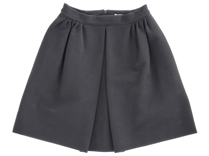 Falda mini plisada Miu Miu en poliéster negro