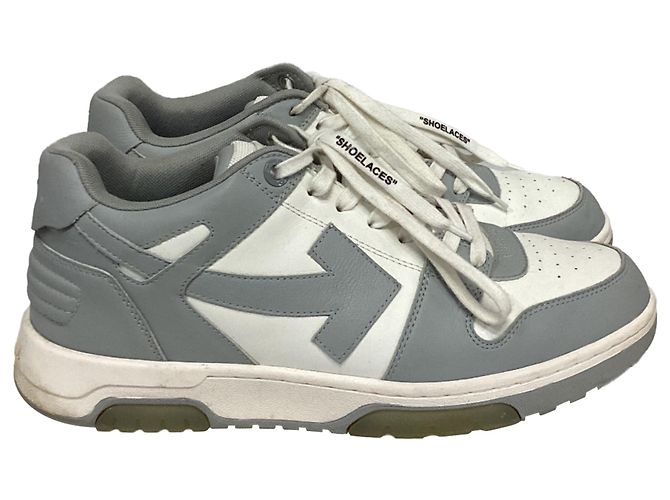 Off White Baskets Off-White Out Of Office en cuir gris