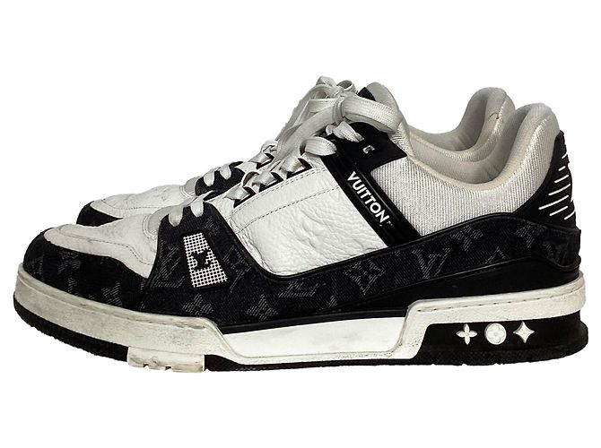 Twist Louis Vuitton LV Trainer in pelle nera e bianca Nero