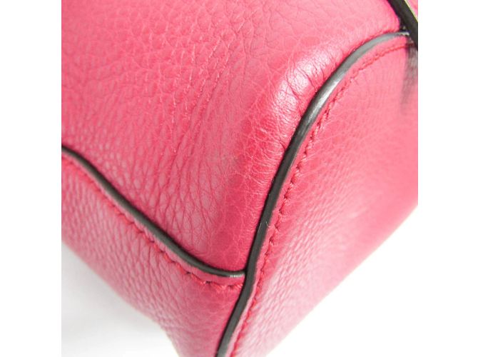 Mochila de couro e bambu para mulheres Gucci Bamboo 387149 Vermelho