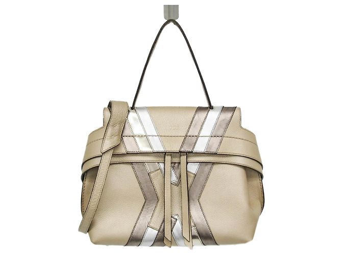 Bolsa WAVE da Tod's Exclusiva do Japão Prata Dourado Bronze