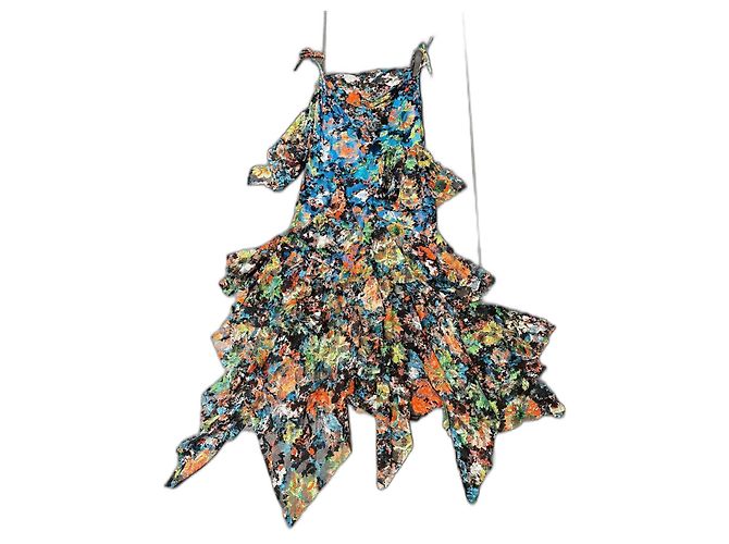 Marques Almeida Kleid aus mehrfarbiger Spitze Mehrfarben