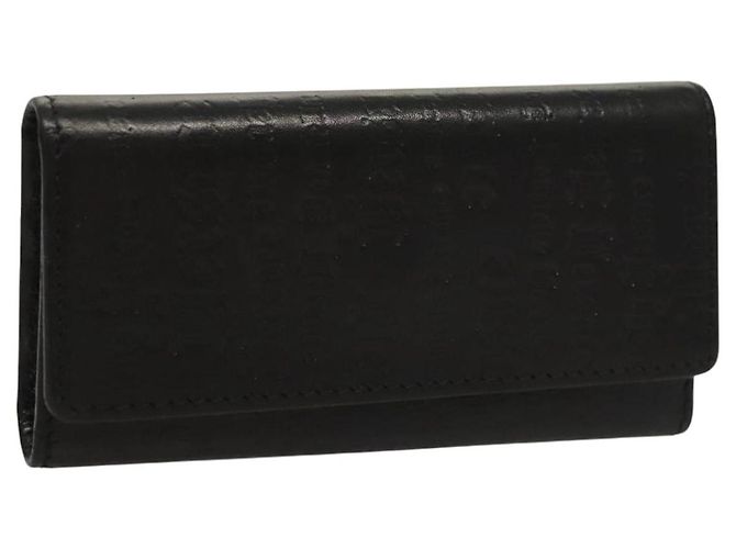 VERSACE Key Case Leather Black Auth ac3800