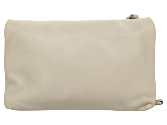 Bolsa de ombro de couro cinza prateado Jimmy Choo Chain Auth bs24681 Marrom Prata