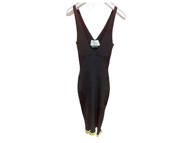 Autre Marque AZ Factory Strickkleid schwarz gelb