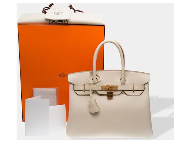 Hermès Sac HERMES Birkin 30 en Cuir Beige - 102652  ref.2200250