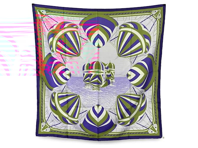 Hermès Hermes Vintage Red Silk Spinnakers Rare Scarf 1982 Julia Abadie  ref.2200645