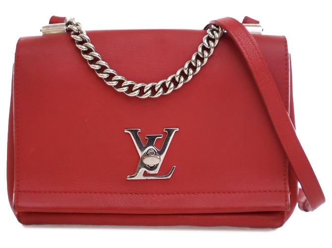 Twist Louis Vuitton Bolsa Lockme II BB em couro vermelho