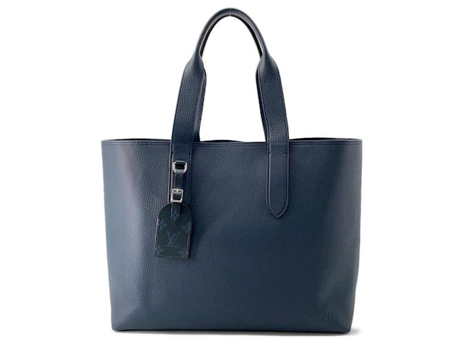 Louis Vuitton Cabas Voyage Tote Bag Navy blue Leather  ref.2201144