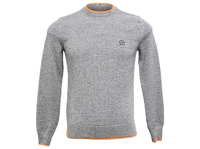 Kenzo Tiger Patch Pullover aus grauer Wolle 