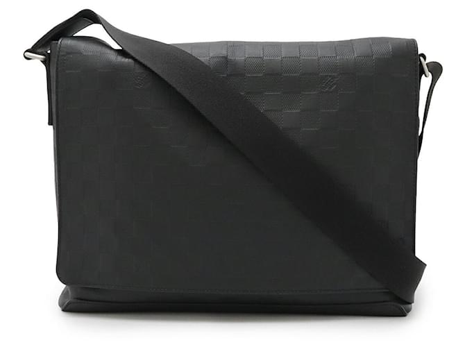 Louis Vuitton District MM Damier Infini Shoulder Bag Black Leather  ref.2201231