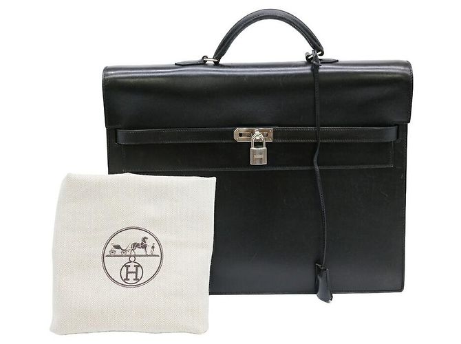 Hermès Kelly Depeche 38 Mallette Cuir Noir