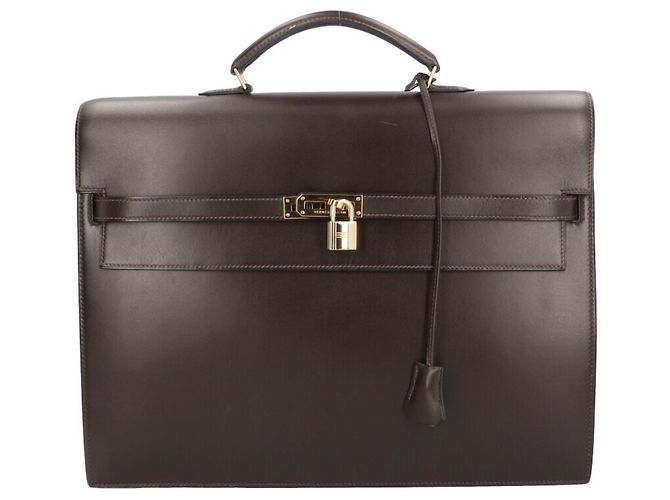 Hermès Borsa Hermes Kelly Depeche 38 Marrone