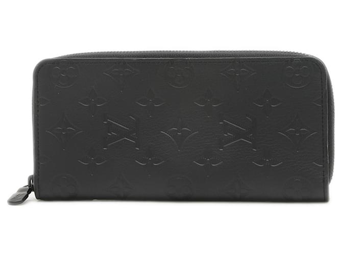 Louis Vuitton Monogram Shadow Zippy Wallet Black Cloth  ref.2201907