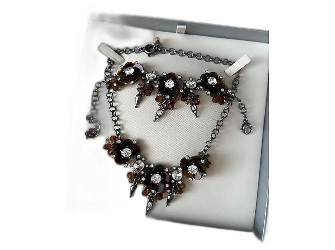 Set Collana Bracciale e Orecchini Dior Argentato Argento