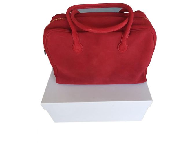 Bolso Balmain x Aurélie Bidermann de ante y ternera rojo Roja