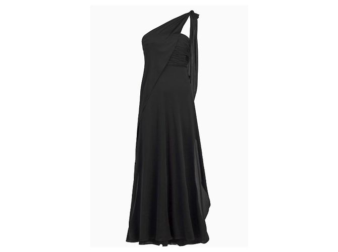 Chanel Abendkleid aus schwarzem Seidenjersey