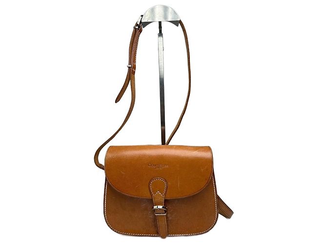 Sac en cuir Kamel vintage Courreges Camel