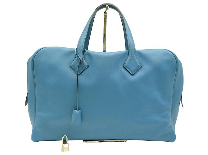 Sac à main Victoria 40 Evergrain d'Hermès Bleu