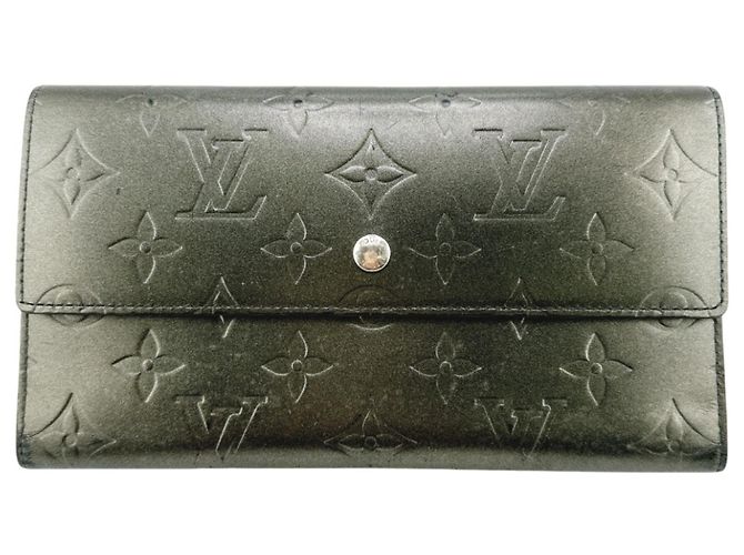 Billetera plegable Monogram Mat Louis Vuitton Negro