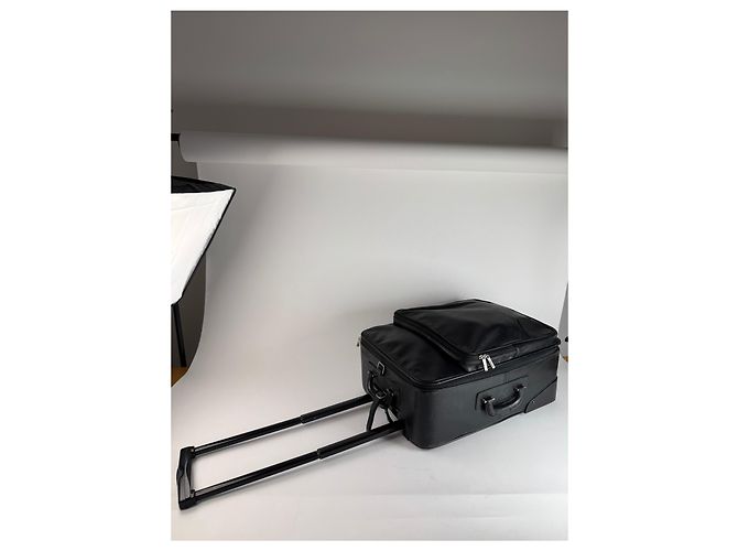 Vintage Loewe Madrid Leather Suitcase / Trolley Black