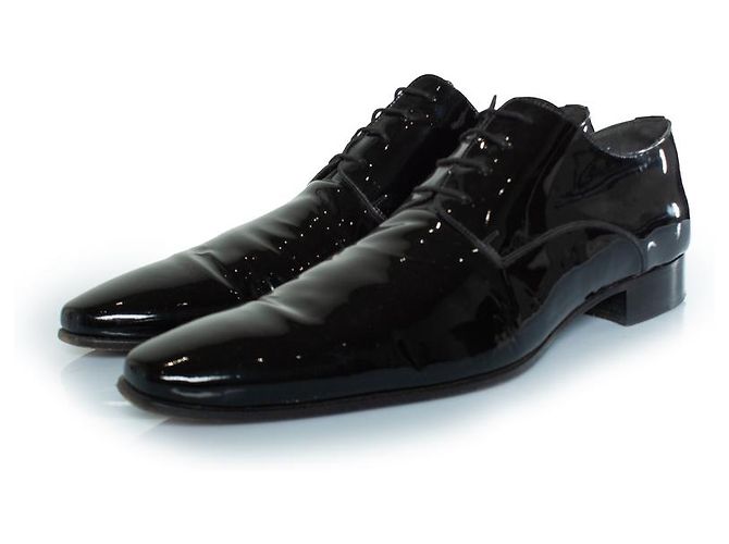 Dsquared2, Scarpe stringate in pelle verniciata nere Nero