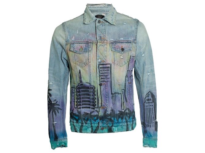 Giacca in denim Amiri, Metropolitan Hollywood Blu Multicolore