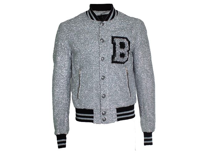 Balmain, Silver bomber with lurex Silvery