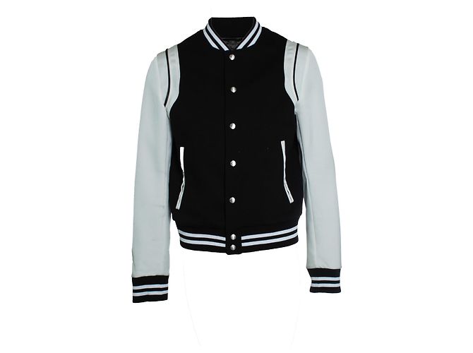 Giacca bomber nera e bianca Balmain Nero Bianco
