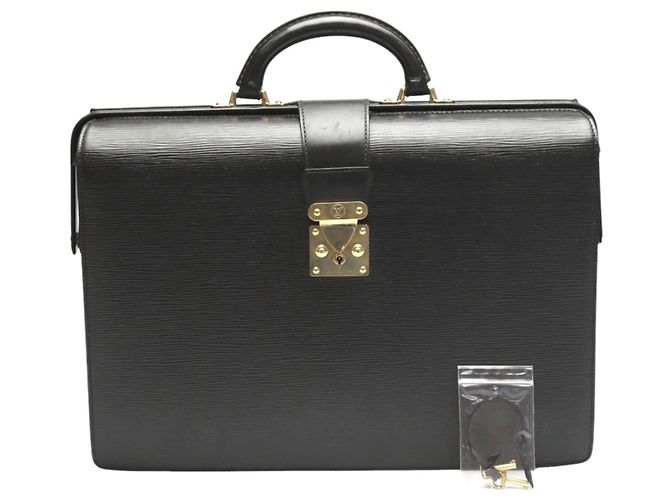 Porte-documents en cuir Epi Louis Vuitton Noir