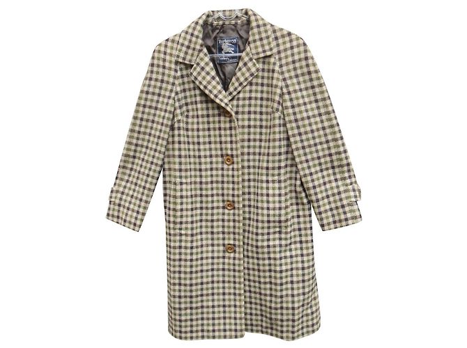 Casaco Burberry de tweed bege e verde