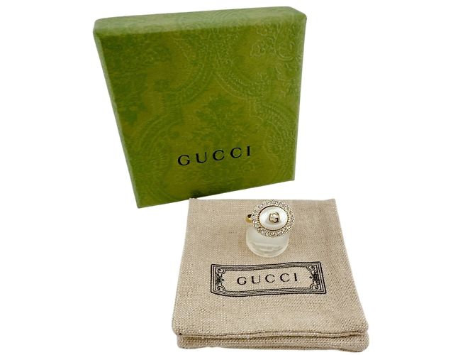 Anillo Gucci Efecto Cadena Dorado