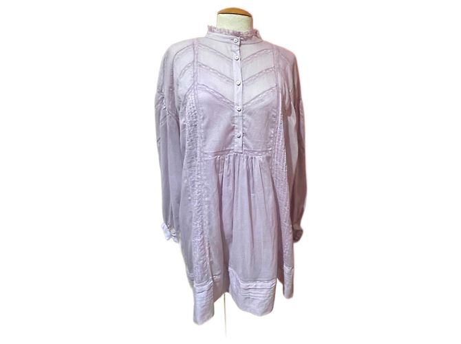 Vestido Isabel Marant Etoile de voile de algodón malva