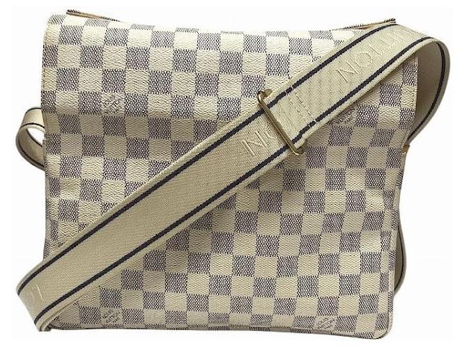 Louis Vuitton Naviglio Damier Azur Shoulder Bag White Cloth  ref.2204527