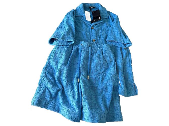 Camicia Versace in cotone blu 