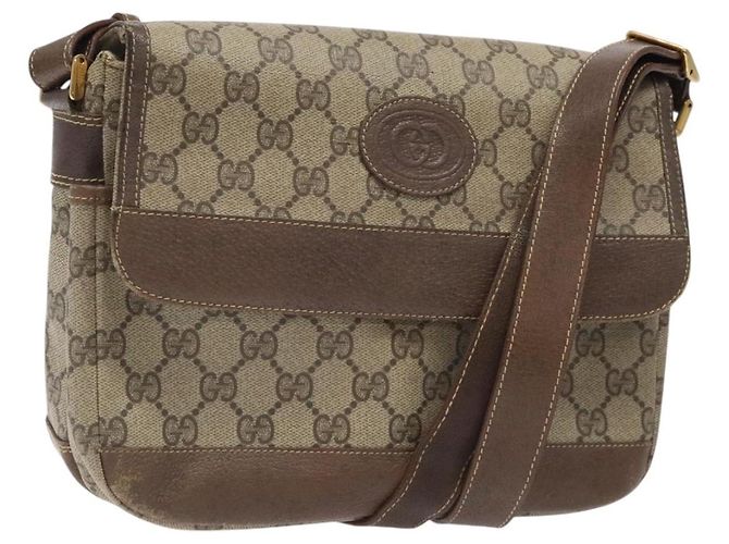 Borsa a spalla GUCCI GG Supreme Beige Oro Auth th5861 D'oro