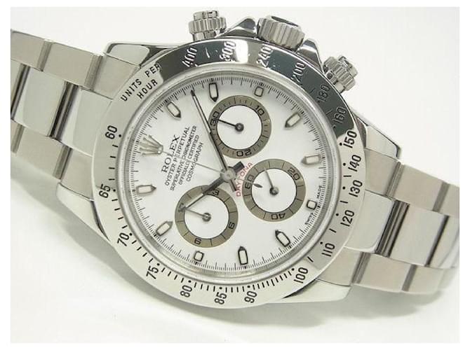 ROLEX Daytona white Dial thin Hand 116520 F series Mens Silvery Steel  ref.2205207