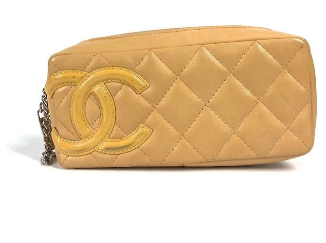 Make-up-Täschchen Chanel Cambon Line CC Coco Mark Beige