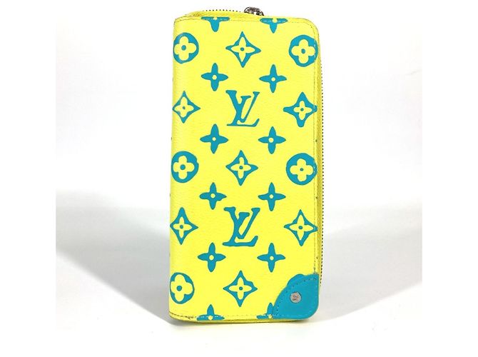 Louis Vuitton Monogram Playground Zippy Wallet Blue Yellow