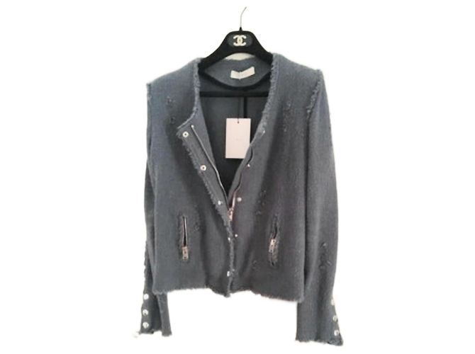 Iro Jacke aus Baumwolle Blau Grau