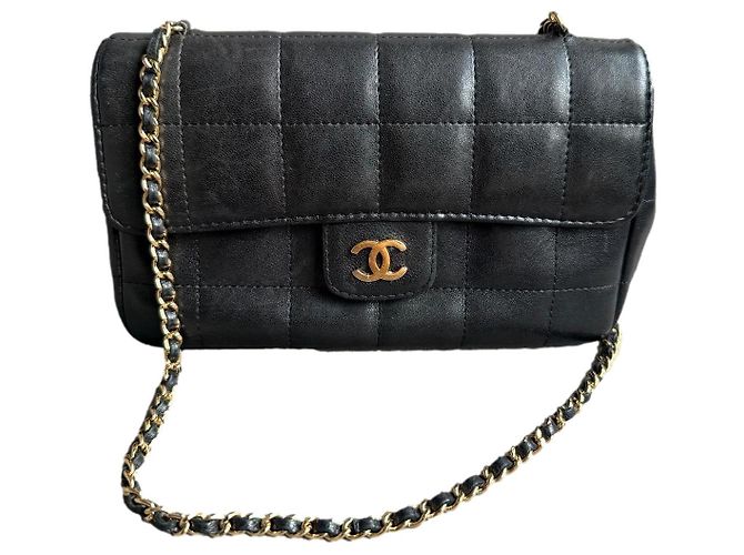 Chanel Bolso cruzado mini rectangular de chocolate Negro