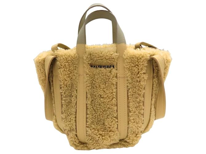 Balenciaga Everyday XS Boa Leather 2way Handbag Brown Beige  ref.2205610