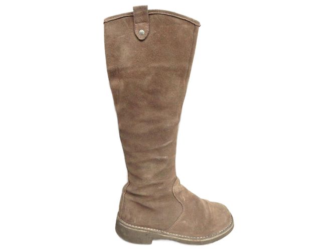 Autre Marque Kickers Boots Beige Deerskin Leather