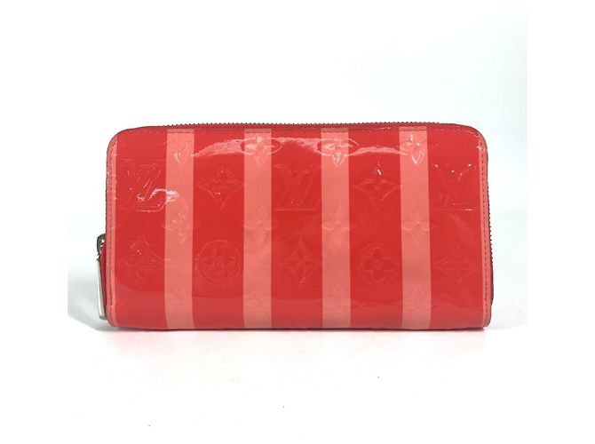 Cartera Larga Rayures Monogram Vernis Louis Vuitton Rosa Naranja